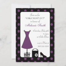 Zwart Paarse Polka Dot Girl's Night Out