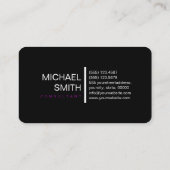 Zwart Paarse Professioneel Elegant Modern Visitekaartje (Achterkant)
