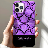Zwart Paarse Retro Jaren 20 Gatsby Palmen Script N Case-Mate iPhone Case