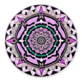 Zwart, Paarse, Roze en Blauwgroen Mandala Keramisc Keramische Knop