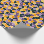 Zwart Paarse Sinaasappel Bold Fun Herfst Verjaarda Cadeaupapier (Hoek)