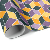 Zwart Paarse Sinaasappel Bold Fun Herfst Verjaarda Cadeaupapier (Rol Hoek)