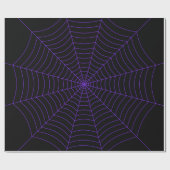 Zwart paarse spinnenweb Halloween patroon Cadeaupapier (Vlak)