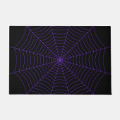 Zwart paarse spinnenweb Halloween patroon Deurmat (Voorkant)