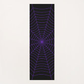 Zwart paarse spinnenweb Halloween patroon Yogamat (Voorkant)