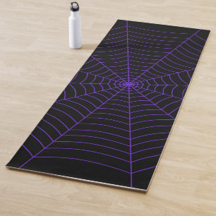 Zwart paarse spinnenweb Halloween patroon Yogamat