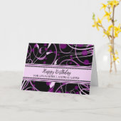 Zwart Paarse stiefdochter Verjaardag Kaart (Gele Bloem)