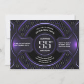 Zwart Paarse Verrassing 55e Verjaardagsfeestje Kaart (Voorkant)