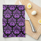 Zwart paarse Victoriaans Theedoek (Quarter Fold)