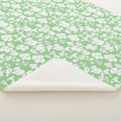 Zwart paddenstoelpatroon 01b Lgreen BG Sherpa Deken (3/4)