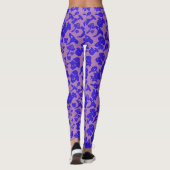 Zwart paddenstoelpatroon 01blauw Lpurple BG Leggings (Achterkant)