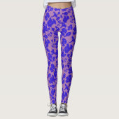 Zwart paddenstoelpatroon 01blauw Lpurple BG Leggings (Voorkant)