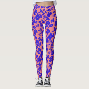 Zwart paddenstoelpatroon 01blauw Roze BG Leggings