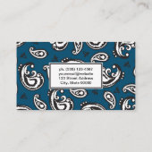 Zwart paisley bloempatroon visitekaartje (Achterkant)