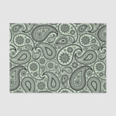Zwart  paisley op mint-groene achtergrond tissuepapier (Voorkant)