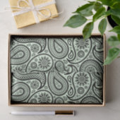 Zwart paisley op mint-groene achtergrond tissuepapier (Geschenk)