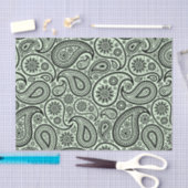 Zwart paisley op mint-groene achtergrond tissuepapier (Craft)