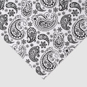 Zwart  Paisley over witte achtergrond Tissuepapier (Detail)
