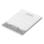Zwart Paisley White DamasmasAchtergrond Notitieblok (Linkerzijde)