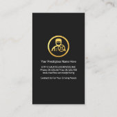 Zwart pak Goud Stropdas Driver Visitekaartje (Achterkant)