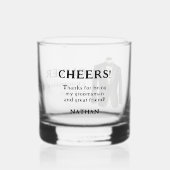 Zwart pak Groomsman voorstel Whiskey Glass Whisky Glas (Achterkant)
