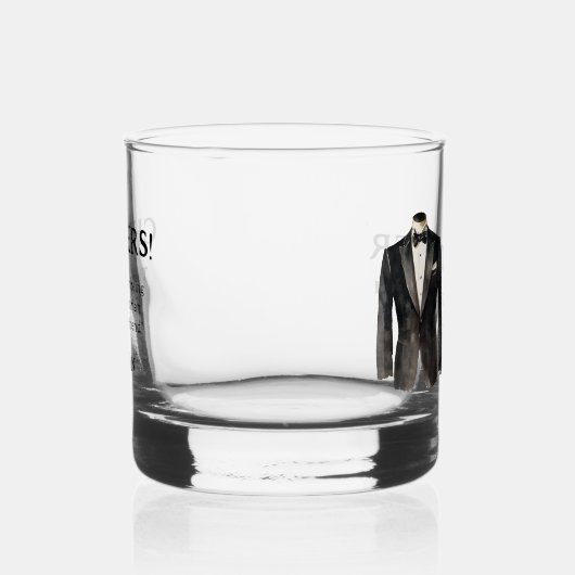 Zwart pak Groomsman voorstel Whiskey Glass Whisky Glas (Rechts)