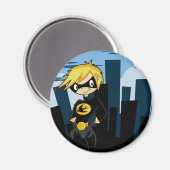 Zwart pak Superhero Magnet (Voorkant / Achterkant)