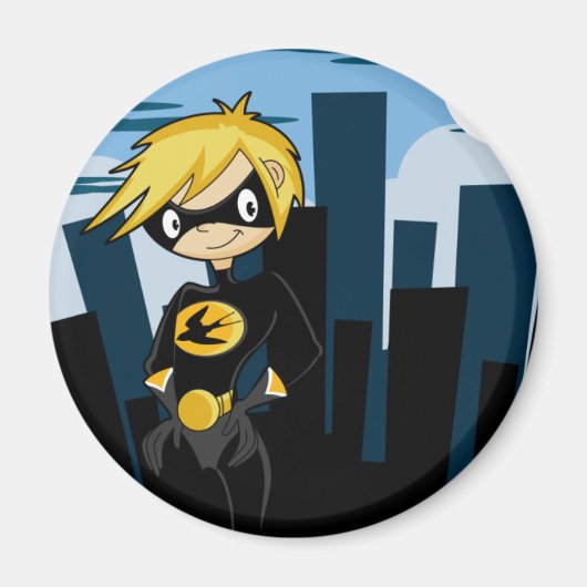 Zwart pak Superhero Magnet (Voorkant)