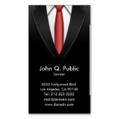 Zwart pak Visitekaartje magneten (Voorkant Verticaal)