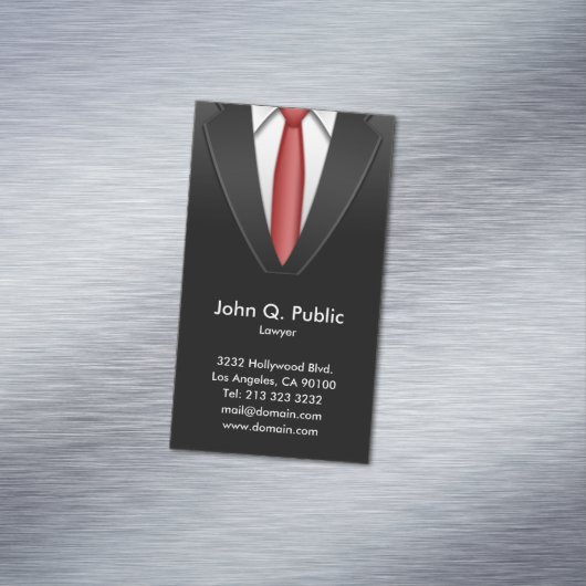 Zwart pak Visitekaartje magneten (Voorbeeld)