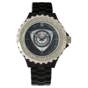 Zwart paling, neushoorn, draaimolenhorloge horloge