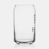 Zwart Palm Palmetto Tree Monogram Blikvorm Glas (Rechts)