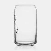 Zwart Palm Palmetto Tree Monogram Blikvorm Glas (Links)