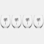 Zwart Palm Tree glas Tumbler (Voorkant)