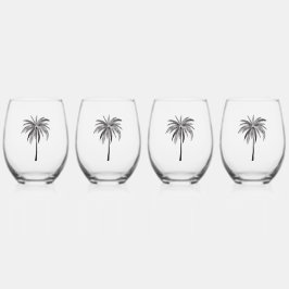 Zwart Palm Tree glas Tumbler