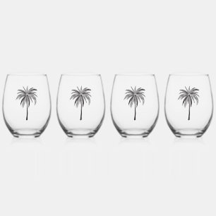 Zwart Palm Tree glas Tumbler