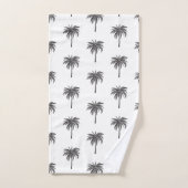Zwart Palmboom Patroon Bad Handdoek (Handdoek)