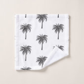 Zwart Palmboom Patroon Bad Handdoek (Wasdoekje)