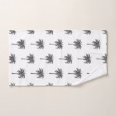 Zwart Palmboom Patroon Bad Handdoek (Handdoek)
