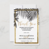 Zwart palmbos Goud Grens Modern Bedankkaart (Voorkant)
