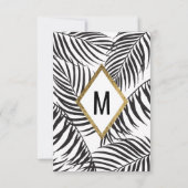 Zwart palmbos Goud Grens Modern Bedankkaart (Achterkant)