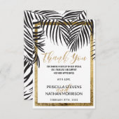 Zwart palmbos Goud Grens Modern Bedankkaart (Voorkant / Achterkant)