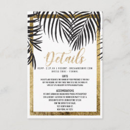 Zwart palmbos Goud Grens Moderne Gegevens Informatiekaartje