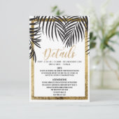 Zwart palmbos Goud Grens Moderne Gegevens Informatiekaartje (Staand voorkant)