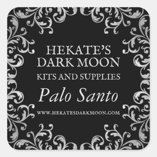 Zwart  Palo Santo Vierkante Sticker (Voorkant)