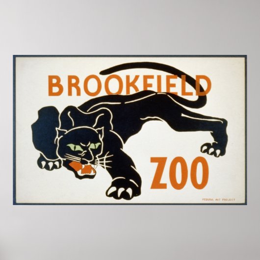 Zwart paneel bij de Brookfield Zoo WPA Poster (Voorkant)