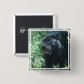 Zwart panter    CatButton Vierkante Button 5,1 Cm (Voorkant /achterkant)