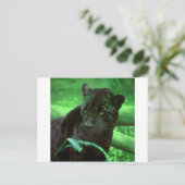 Zwart panter Jaquar op groen Briefkaart (Staand voorkant)