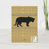 Zwart panter, luipaard groet/Kaart Kaart (Achterkant)