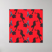 Zwart panter maximalistisch canvasprint canvas afdruk (Voorkant)